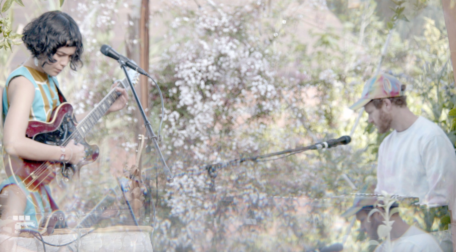 OMOYA performing in a garden