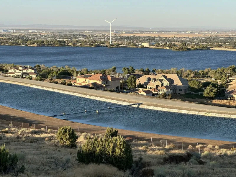 The Los Angeles Aqueduct passing a neighborhood